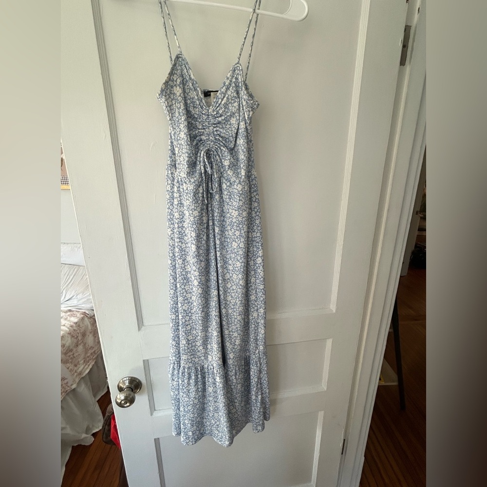 Blue and white floral dress
